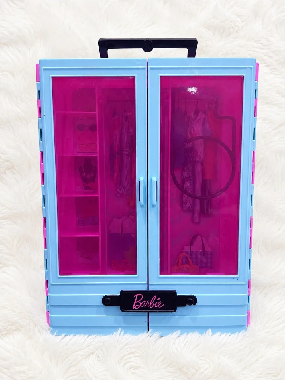 Barbie Dream Closet Wardrobe Playset Pink Blue Storage Case Organizer